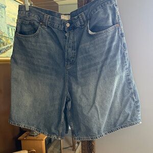 We The Free Blue Denim Jean Shorts